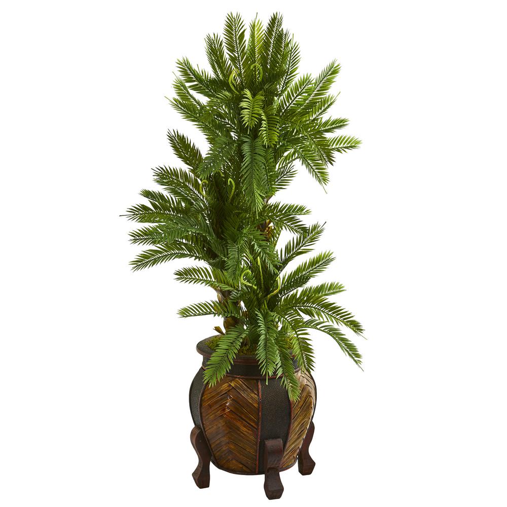 Nearly Natural Indoor 4 Ft Triple Cycas Artificial Plant In