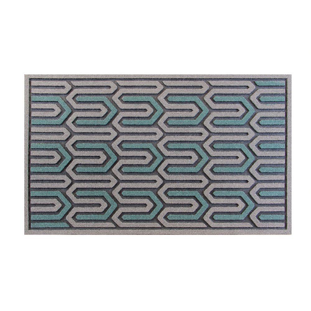 TrafficMASTER Geometric Blue 18 in. x 30 in. Door Mat609200494
