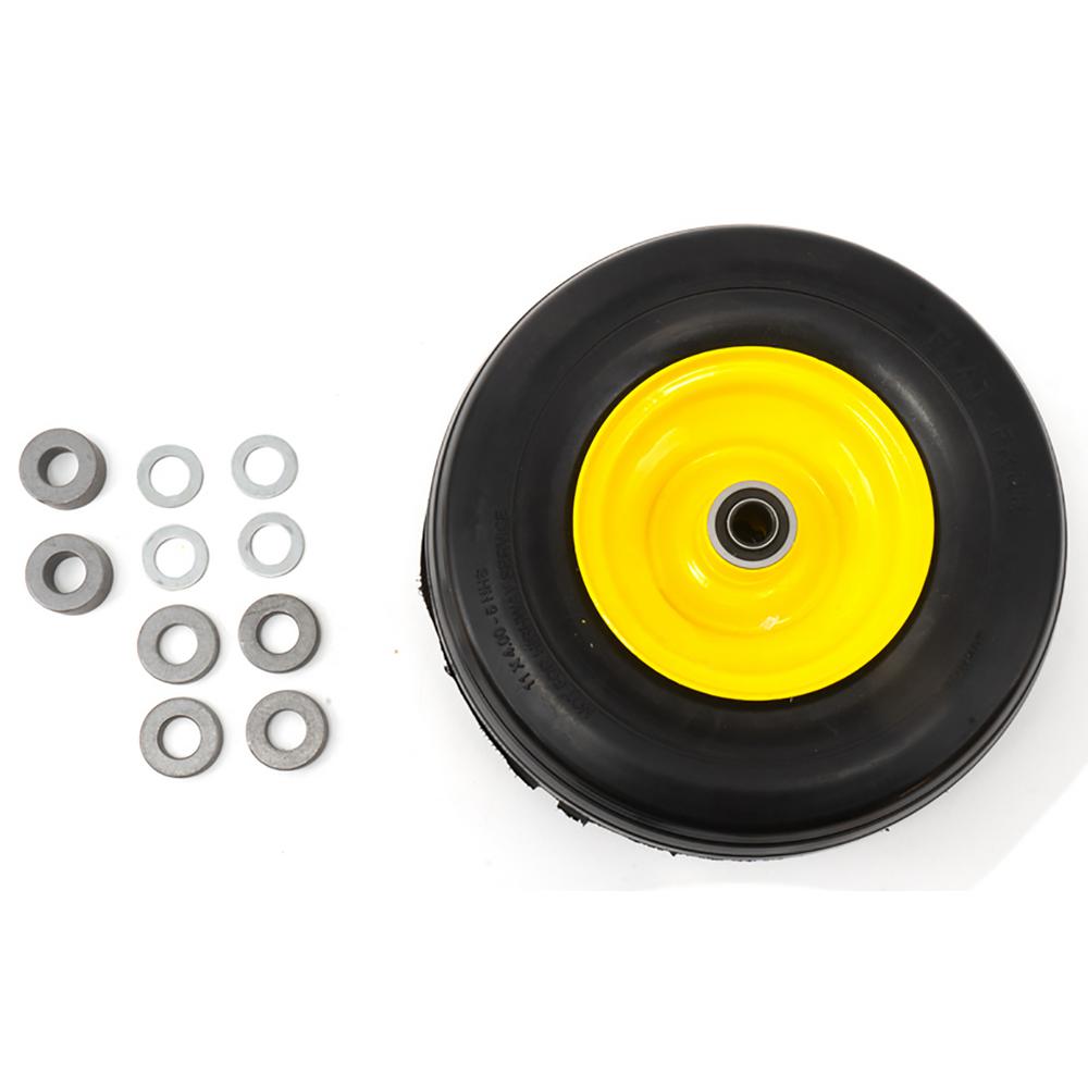 Arnold 11 in. x 4 in. Flat Free Zero Turn Front Wheel Assembly with
