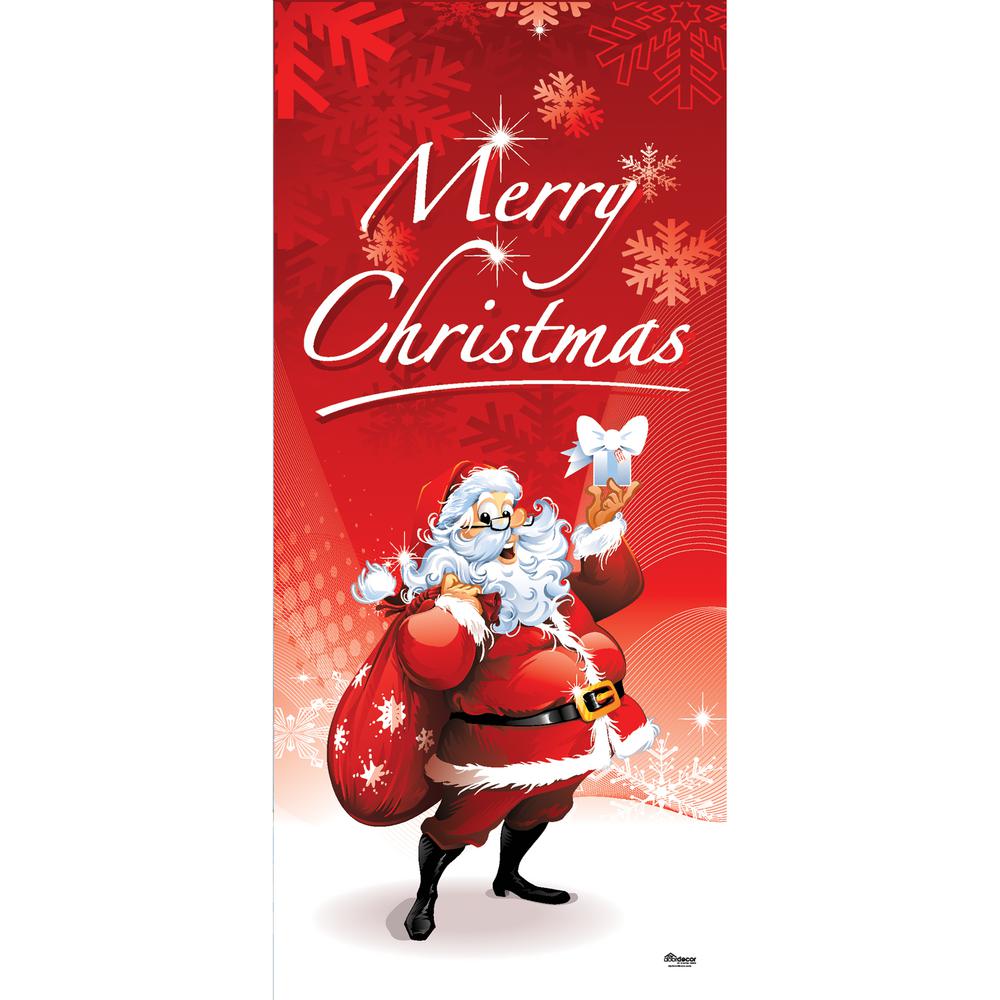 My Door Decor 36 in. x 80 in. Santa's Merry Christmas-Christmas Front ...