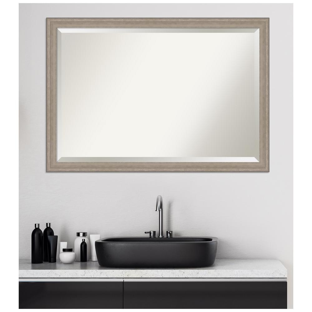 Amanti Art Greywash Curve 39 In X 27 Bathroom Vanity Mirror