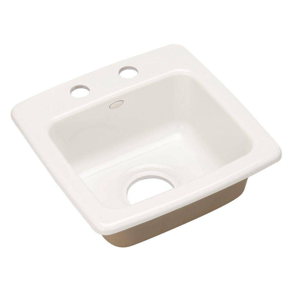 KOHLER Gimlet Drop-In Acrylic 15 in. 2-Hole Single Bar Kitchen Sink in ...