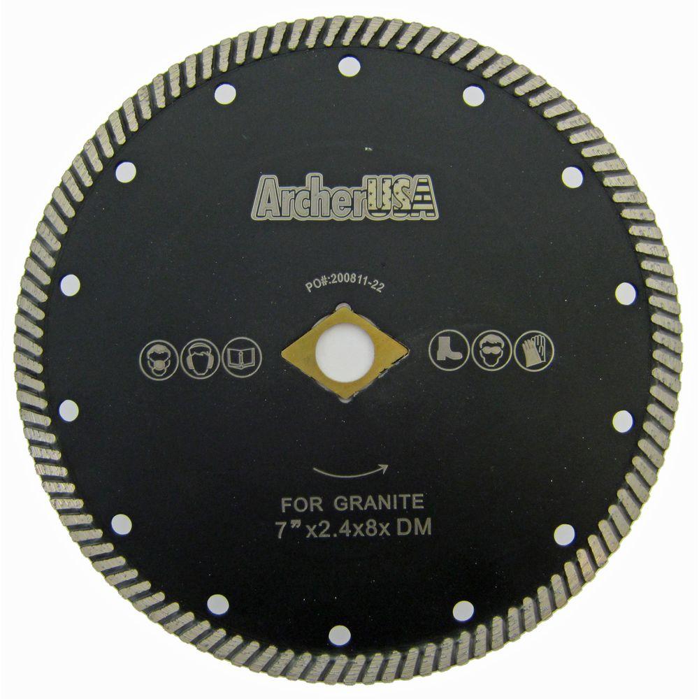 Archer PRO 4.5 in Stone Narrow Turbo Rim Diamond Blades for Cutting Granite Masonry Counter-top slabs