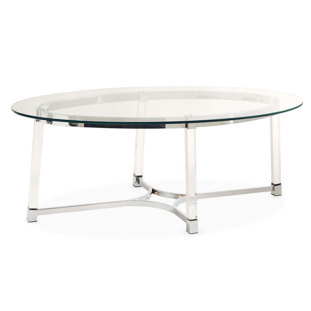 Oval Coffee Tables Accent The Home Depot Sophia Clear Coffee Table