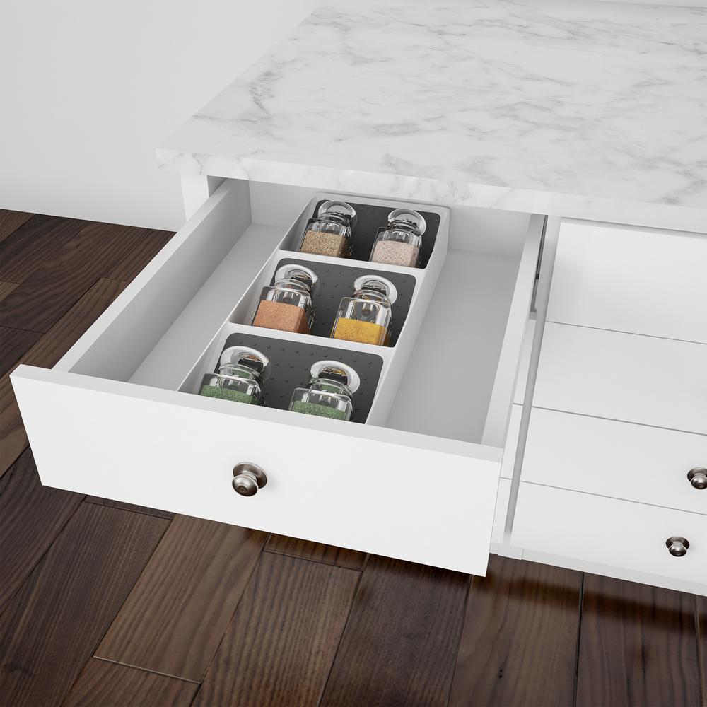 Lavish Home 3 Tiered Nonslip White Drawer Organizer Hw0500090