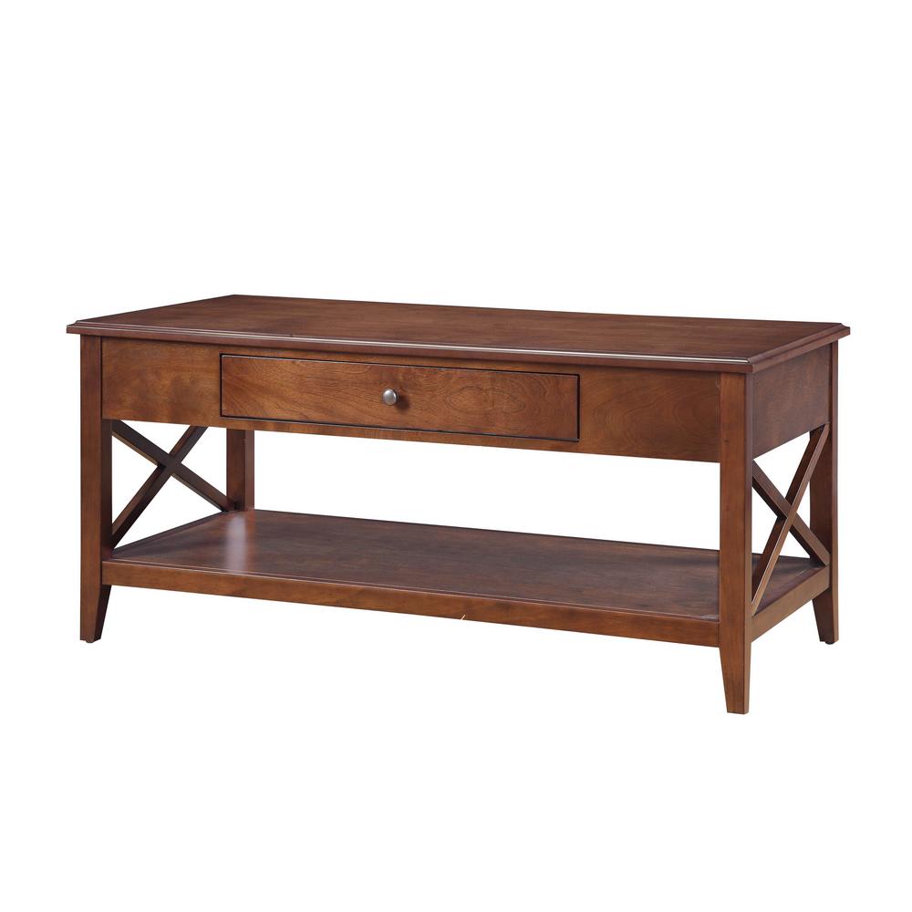 Usl Wesley Walnut Coffee Table Sk19292cr1 The Home Depot Usl Wesley Walnut Coffee Table