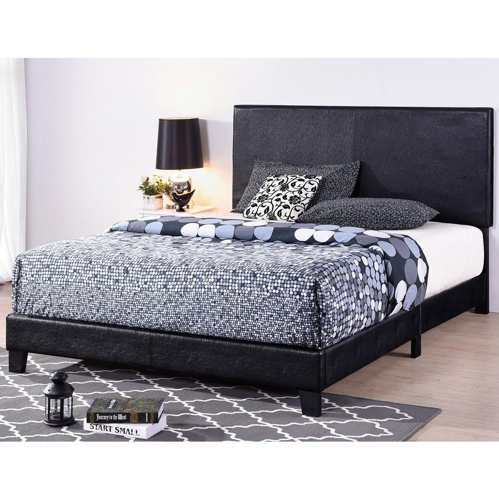 Queen Size Metal Bed Frame Platform Upholstered Headboard Bedroom Furniture Gray Beds Bed Frames Home Garden