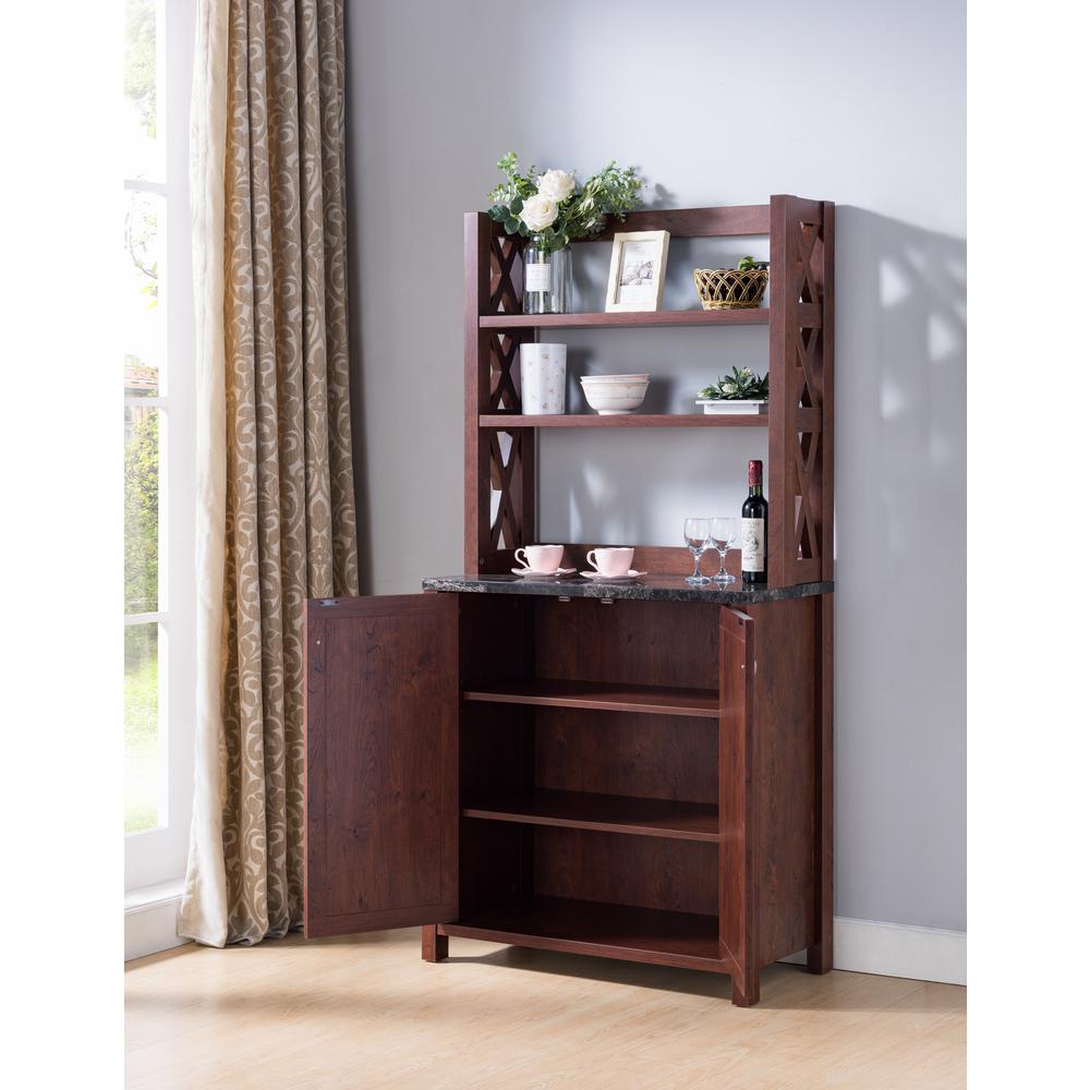 Furniture Of America Rubino Vintage Walnut Baker Rack With Double
