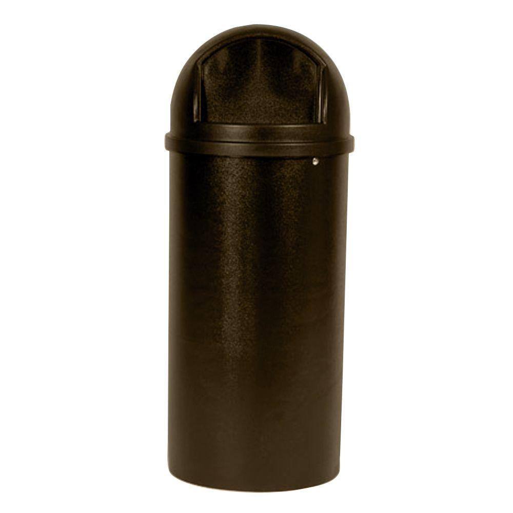 Keter 30 Gal. Brown Wicker Style Plastic Trash Can231478 The Home Depot