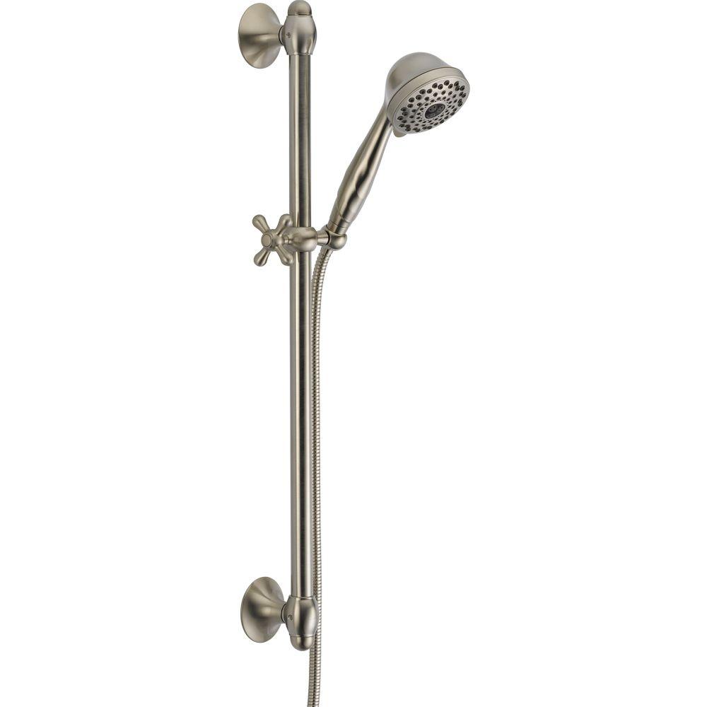 Delta Shower Systems Bathroom Faucets The Home Depot 7 Spray Slide Bar Hand Shower In Stainless