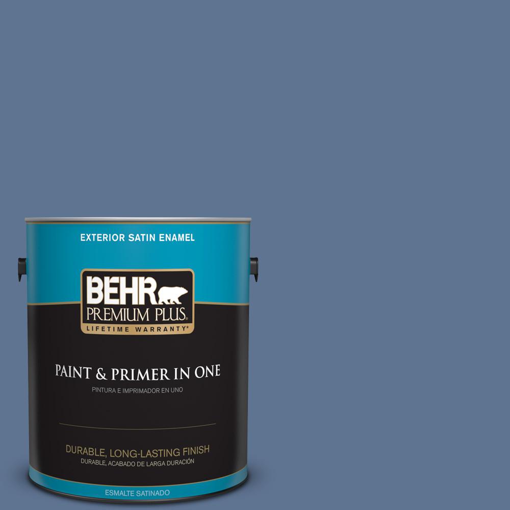 Behr Premium Plus 1 Gal Ppu14 18 Laguna Blue Satin Enamel Exterior Ppu14 18 Laguna Blue Satin Enamel Exterior Paint And Primer In One