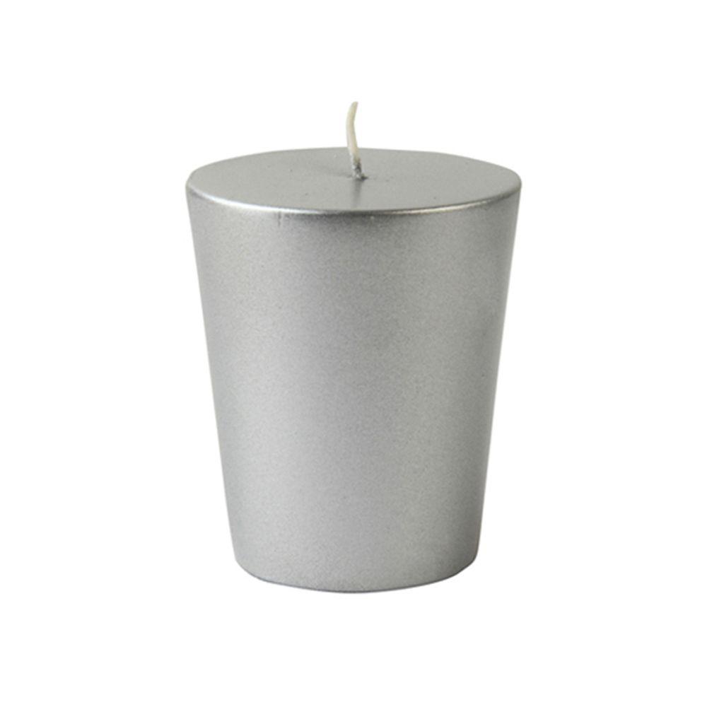 Zest Candle 1 75 In Metallic Silver Votive Candles 12 Box Cvm 002 The Home Depot