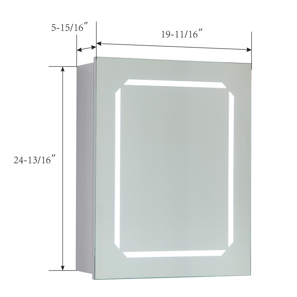 Vanity Art 20 In X 25 In X 6 In Led Lighted Surface Mount Medicine Cabinet In White Va31 The Home Depot