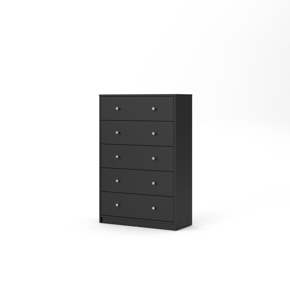 Tvilum Portland 5 Drawer Chest Black 703298686 The Home Depot