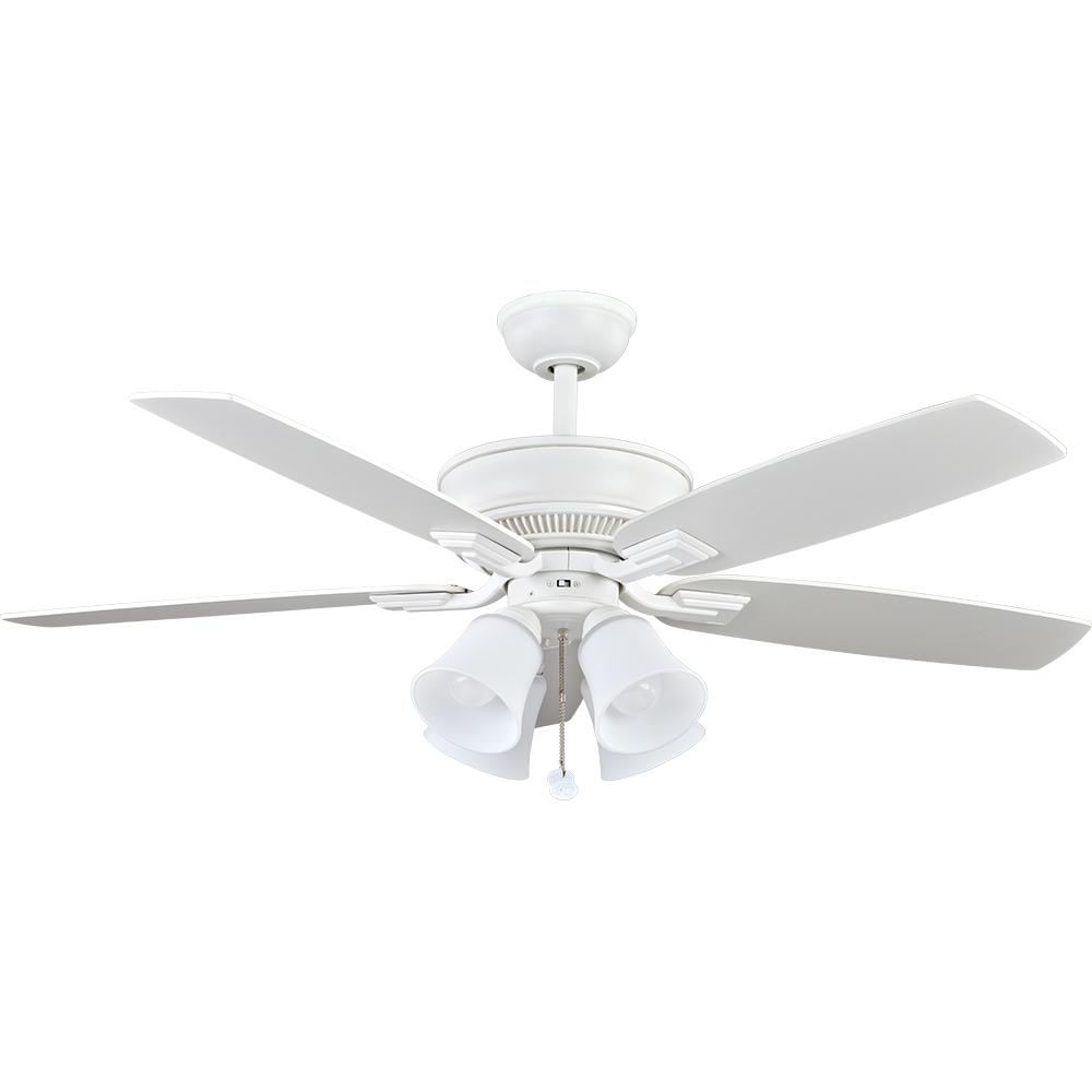 White Angled Mount Quick Install Ceiling Fans Lighting