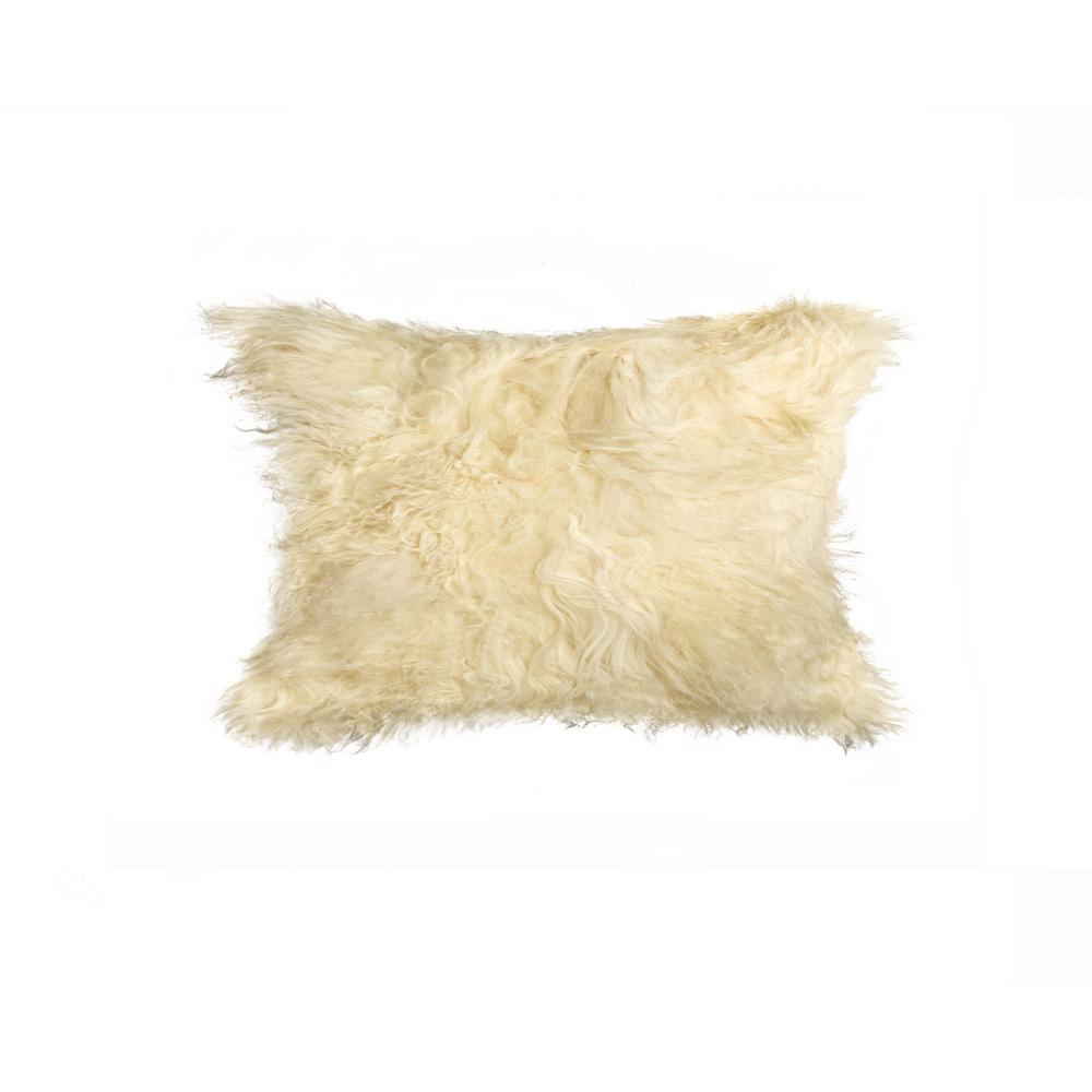 Natural Mongolian Sheepskin Natural Solid 12 In X 20 In Throw