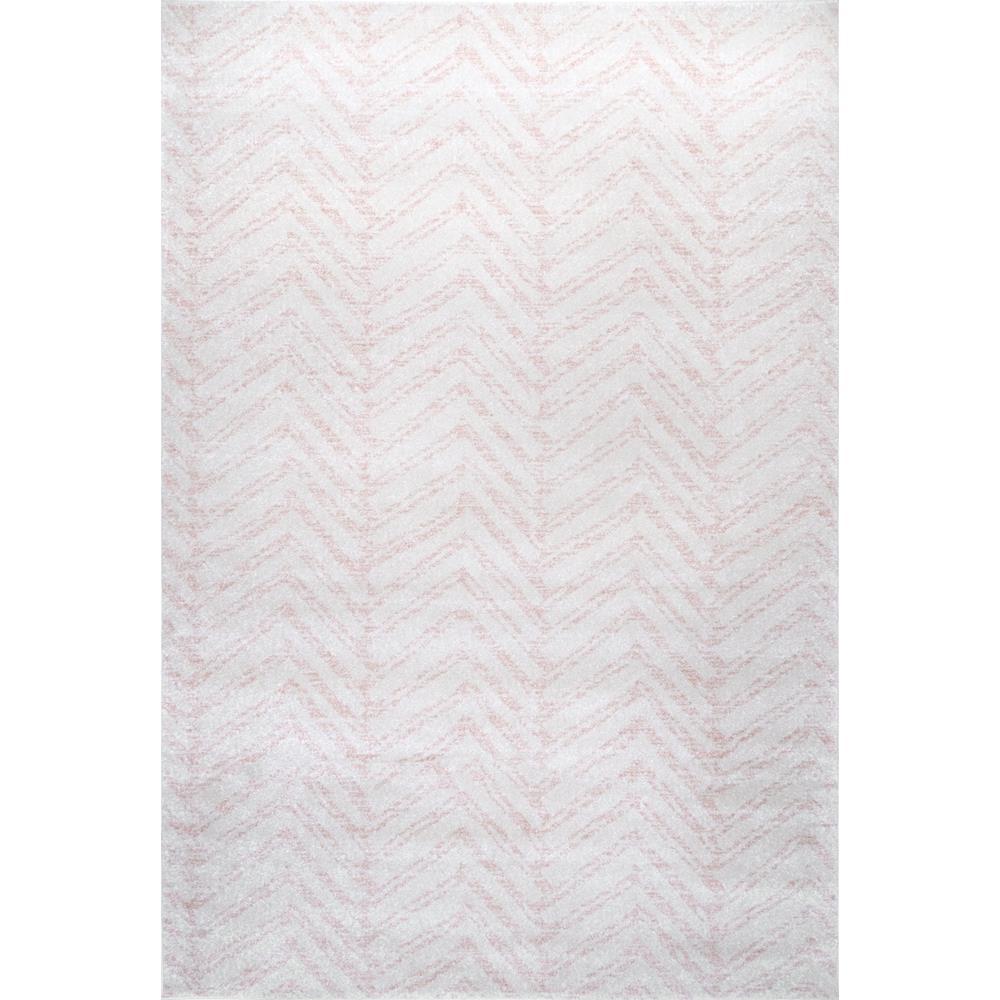 nuLOOM Rosanne Geometric Herringbone Pink 8 ft. x 10 ft. Area Rug