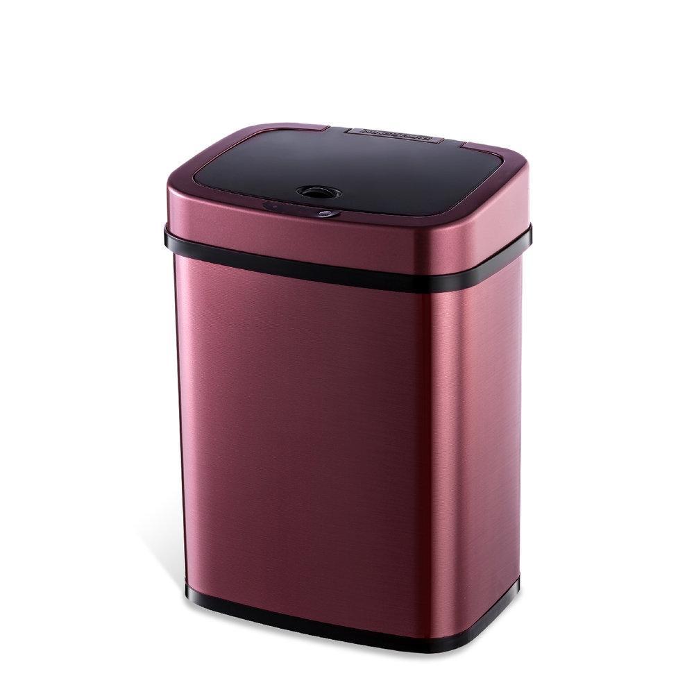 NINESTARS 3 Gal. Burgundy Stainless Steel Rectangular Shape Motion