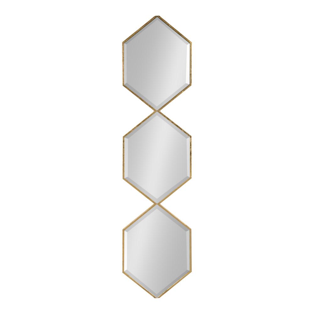 Kate And Laurel Roycen Hexagon Gold Wall Mirror 214845 The