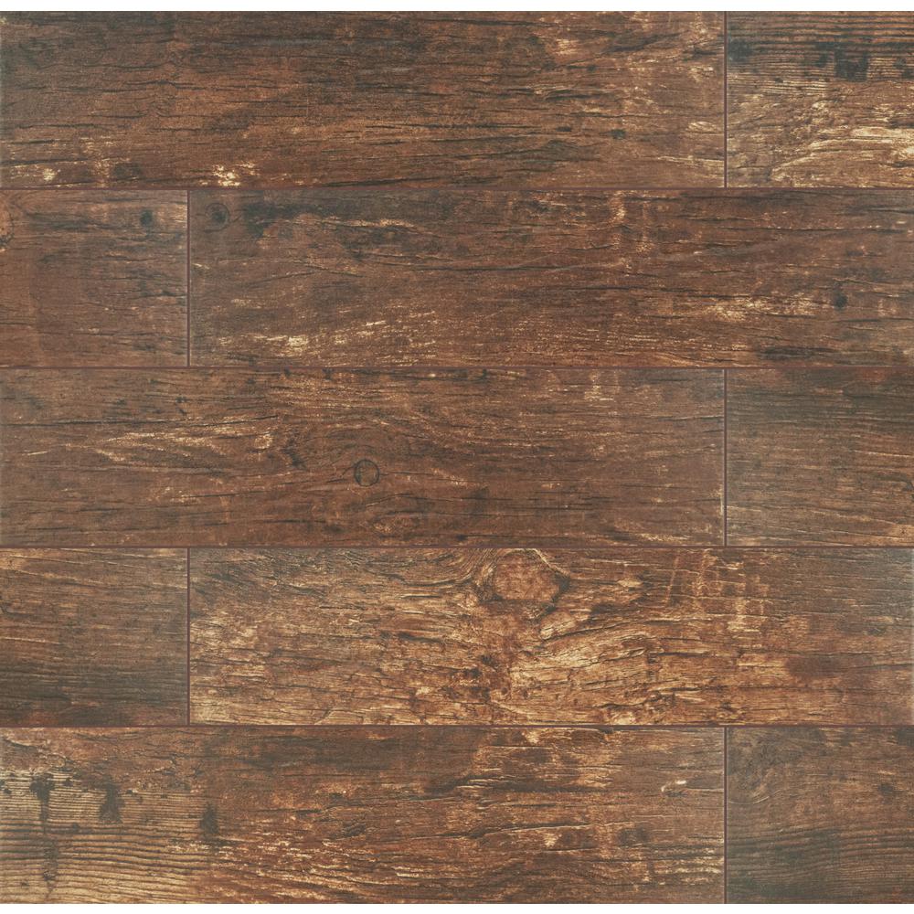 Msi Redwood Mahogany 6 In X 24 In Matte Porcelain Floor And Wall Tile 10 Sq Ft Case Nredwmah6x24 The Home Depot