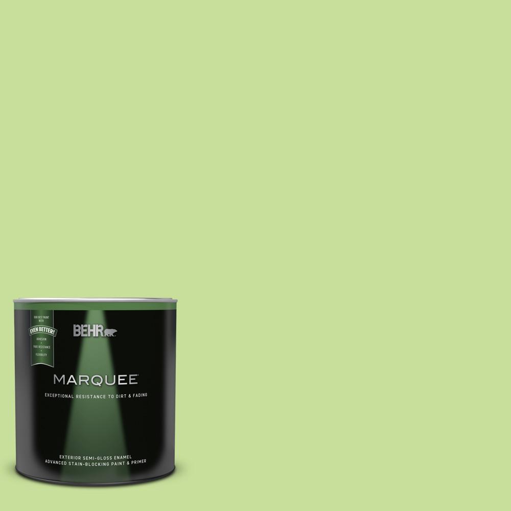 BEHR MARQUEE 1 qt. 420A3 Key Lime SemiGloss Enamel Exterior Paint