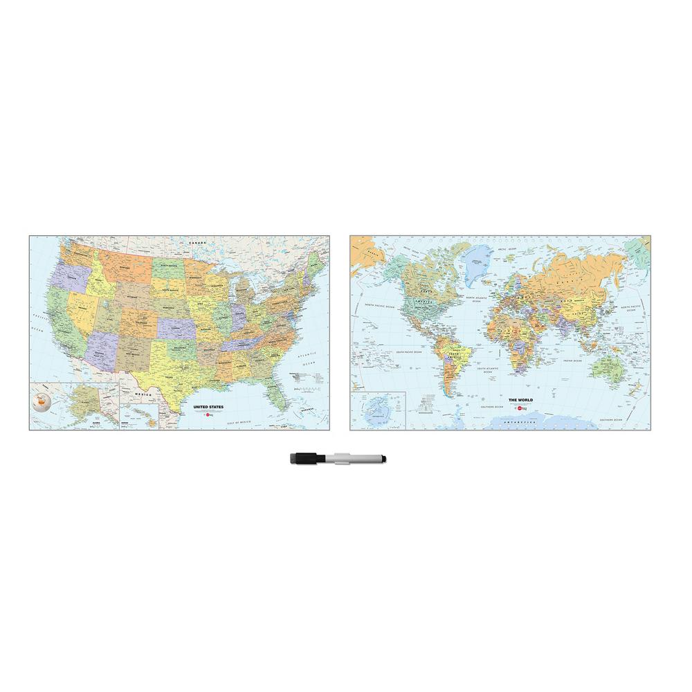 Wallpops 24 In X 35 Us And World Map Wall Decal Wp2192 The Home Depot - Wallpops World Map Wallpops 24 In X 35 Us And World Map Wall Decal Wp2192 The Home Depot - Wallpops World Map