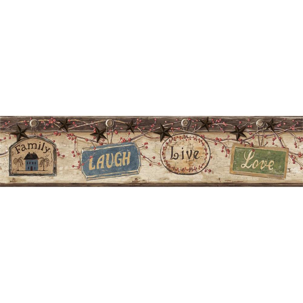 Chesapeake Kinsey Live Laugh Love Wallpaper Border Ctr63152b The