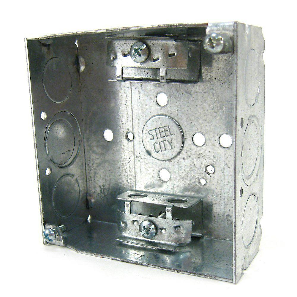Steel City 2Gang 4 in. 21/8 in. Deep 42 cu. in. New Work Metal Square Electrical Box (Case of