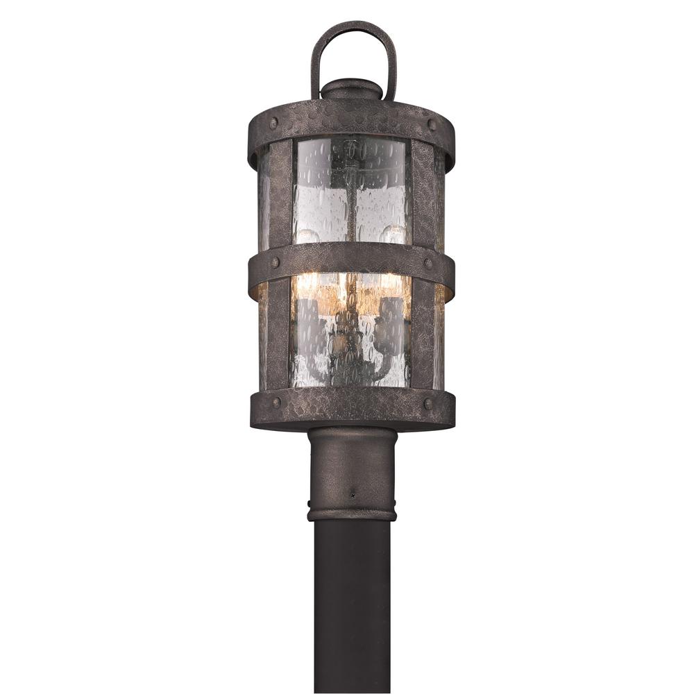 12 75 Outdoor Lighting Accessories The Home Depot Barbosa 3 Light Outdoor Bronze Post