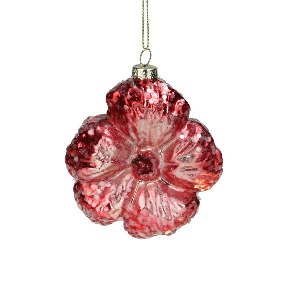 Northlight 3 5 In Iridescent Shades Of Pink Glass Flower Christmas Ornament 33911968 The Home Depot