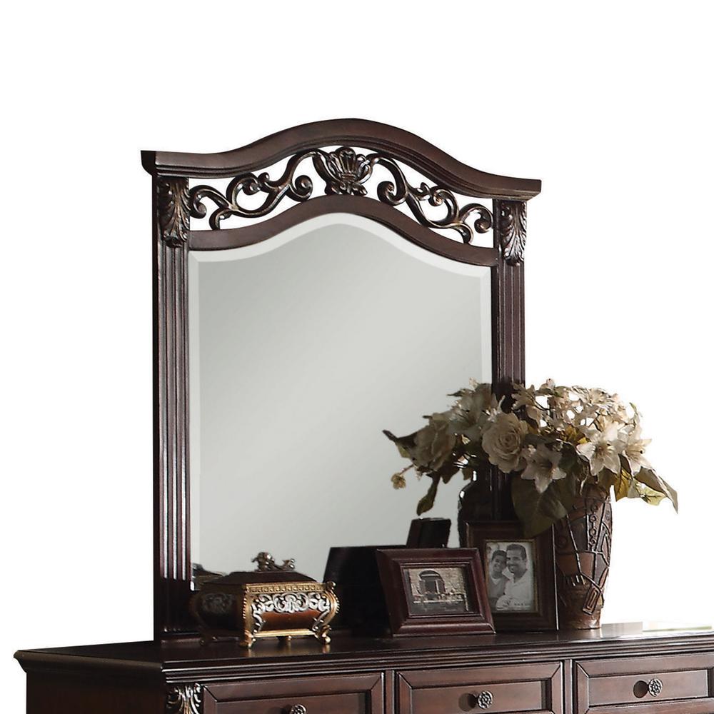 Amelia 41 In Dark Walnut Wood Mirror 347053 The Home Depot Dark Walnut Wood Mirror 347053