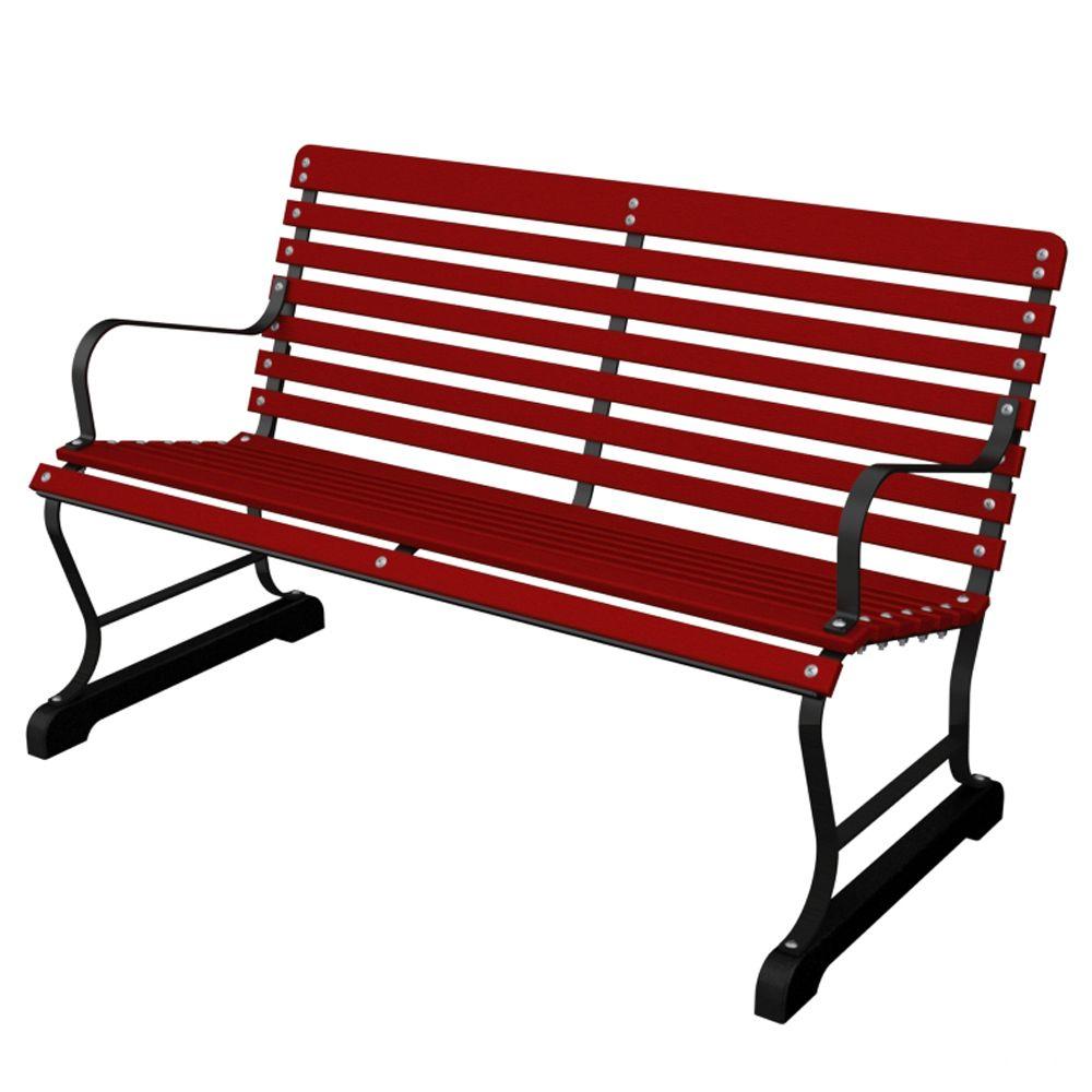 Keter Brushwood 47 In Resin Outdoor Garden Patio Bench 235212 The Vintage Black Sunset Red Patio Bench