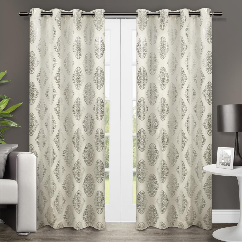 Augustus 54 In W X 84 In L Cotton Grommet Top Curtain Panel In