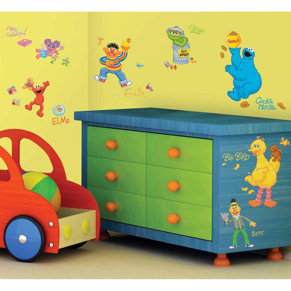 5 In X 11 5 In Sesame Street Peel And Stick Wall Decals 45 Piece