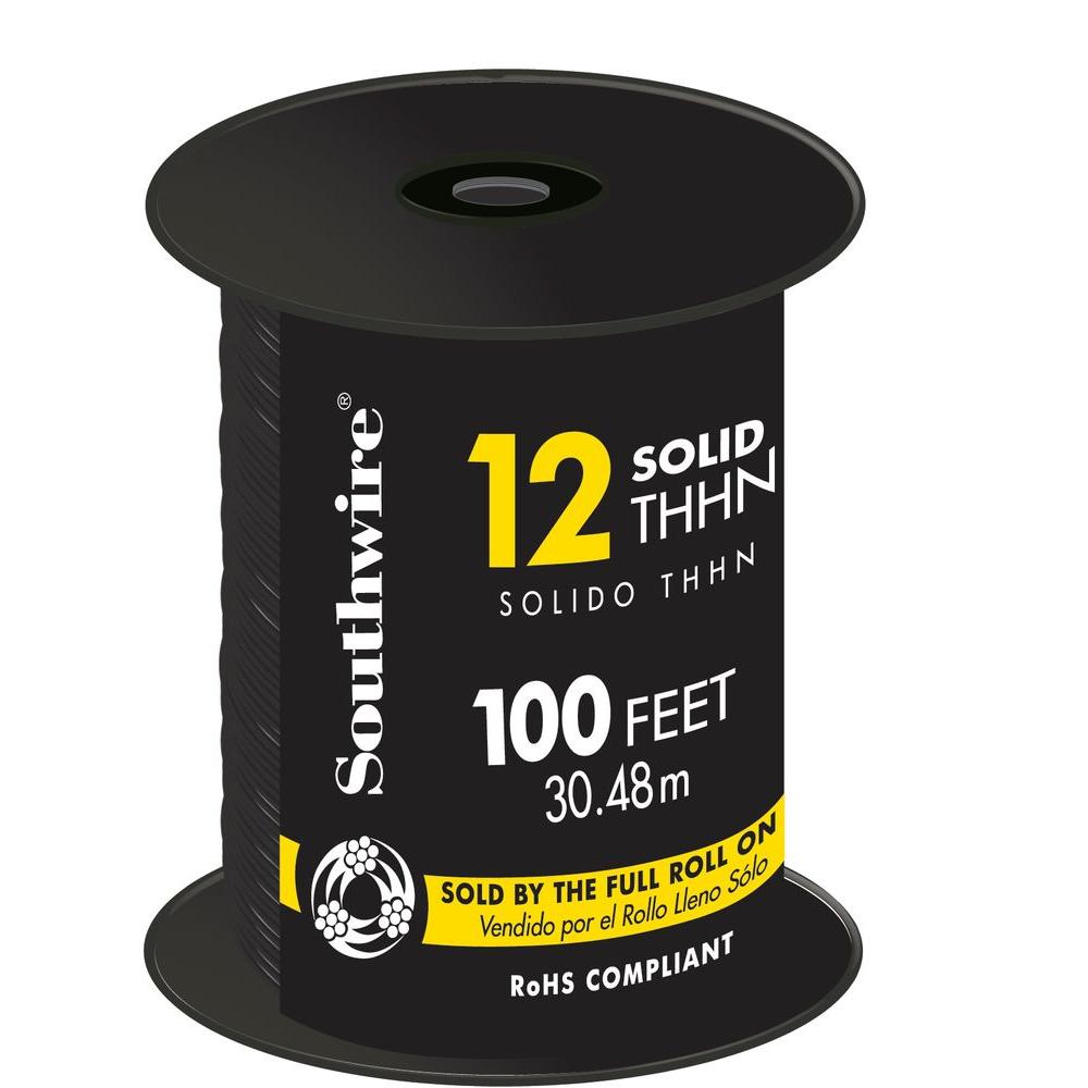 12 Black Solid Cu Thhn Wire 11587384 The Home Depot 12 Black Solid Cu Thhn Wire 11587384 The Home Depot