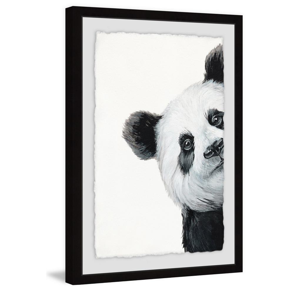 24 In H X 16 In W Peekaboo Panda By Marmont Hill Framed Wall Art Julkhm52bfpfl24 The Home Depot