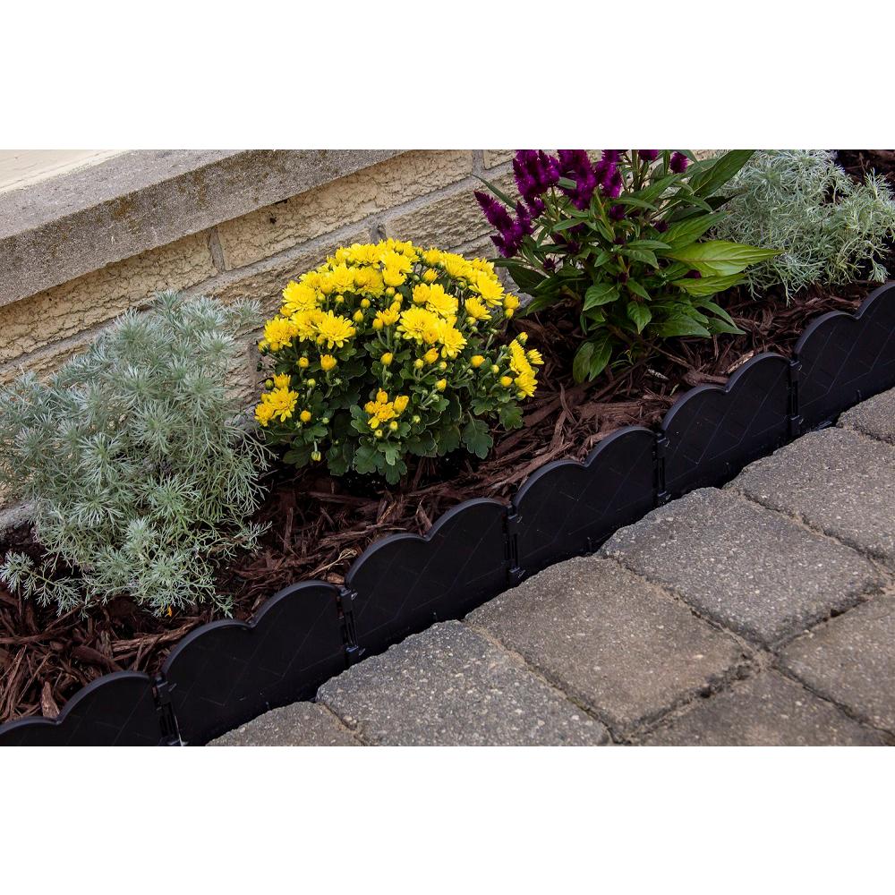 Vigoro 20 Ft Black Interlocking Plastic Landscape Edging Vig Pi Interlocking Plastic Landscape Edging