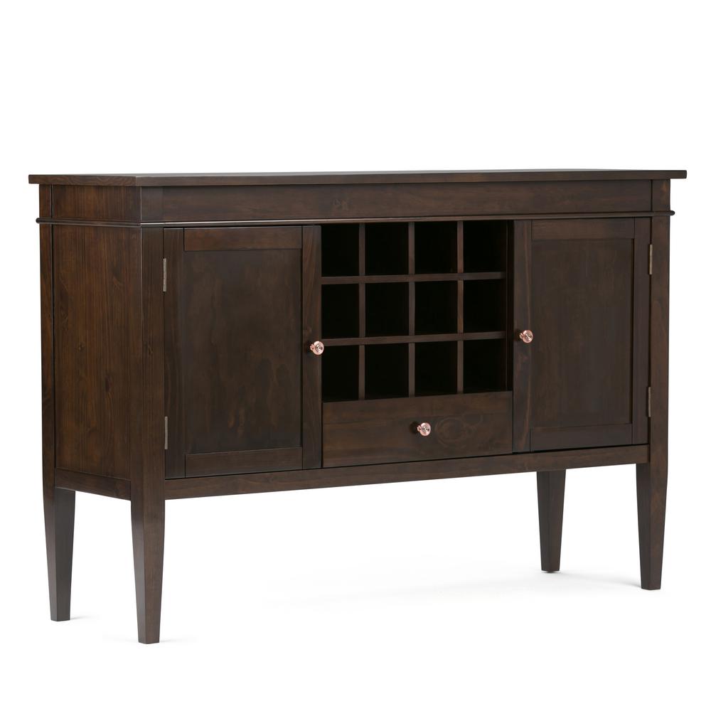 Simpli Home Carlton Tobacco Brown Buffet with Wine Storage3AXCCRL09
