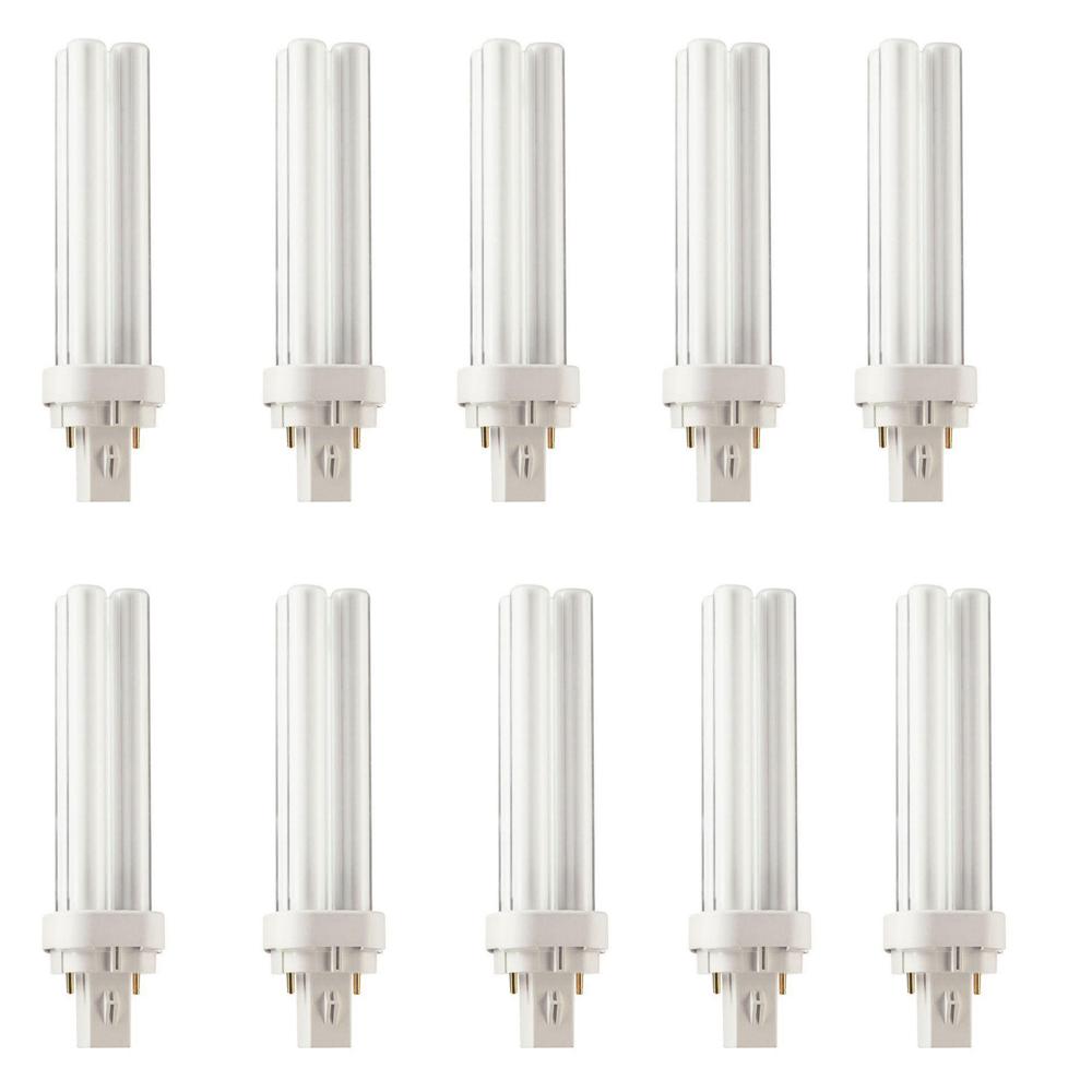 Philips 26 Watt G24d 3 CFLni 2 Pin Light Bulb Neutral 3500K 10 Pack 