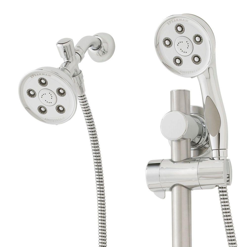 Speakman Caspian Anystream 3 Spray Dual Showerhead And Handheld Speakman Caspian Anystream 3 Spray Dual Showerhead And Handheld With Ada Grab Bar In