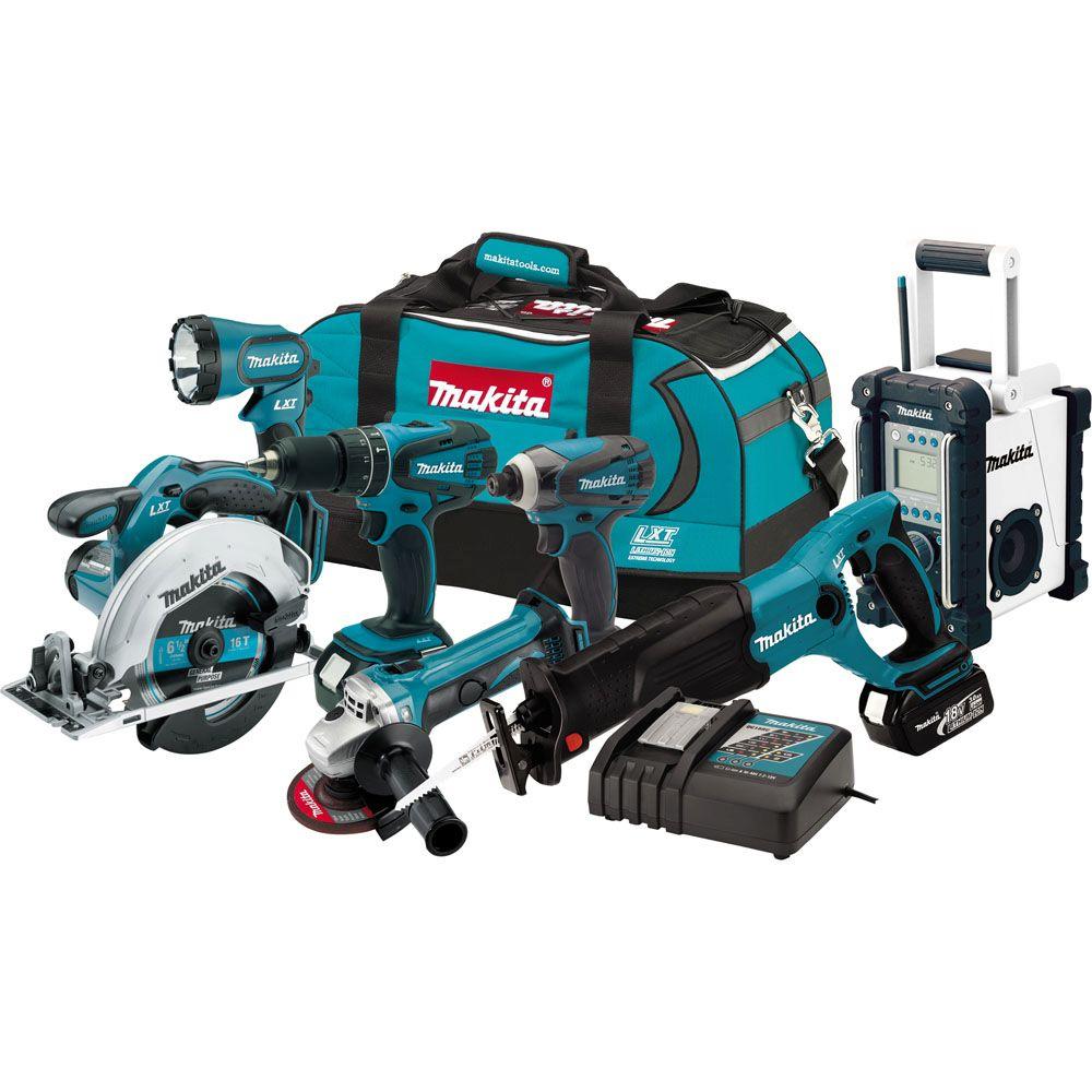 Makita 18Volt LXT LithiumIon Combo Kit (7Tool)LXT702 The Home Depot