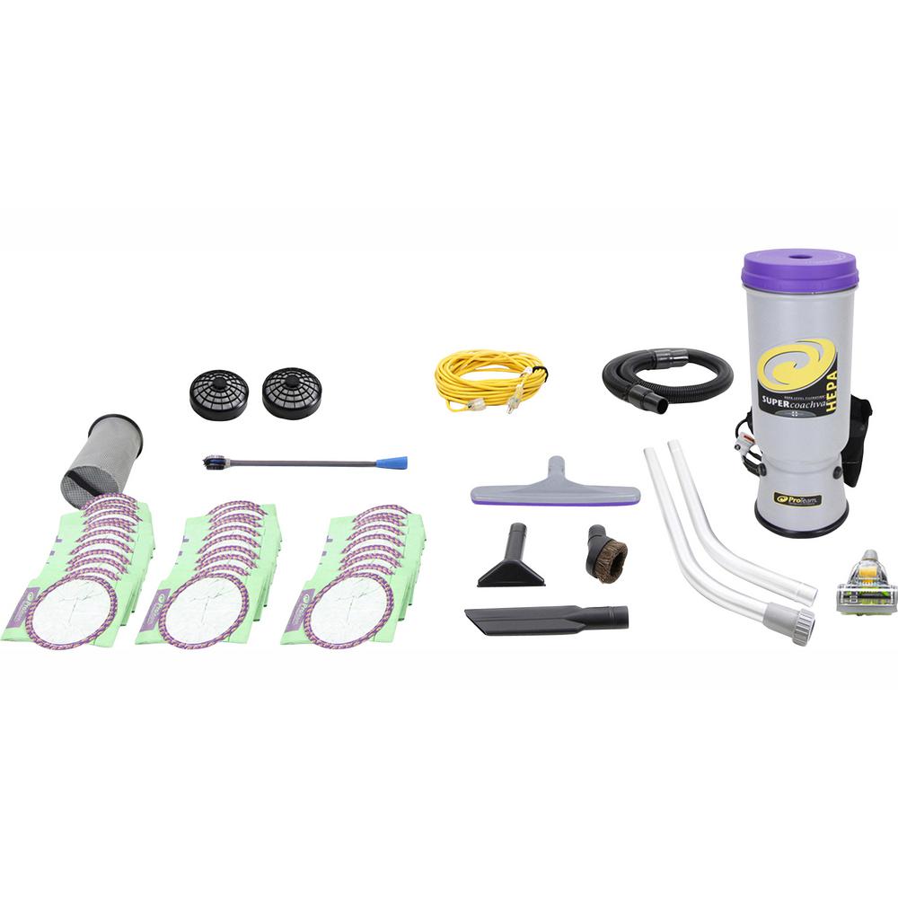 ProTeam Fully Loaded Super CoachVac 10 qt. Commercial Backpack Vacuum