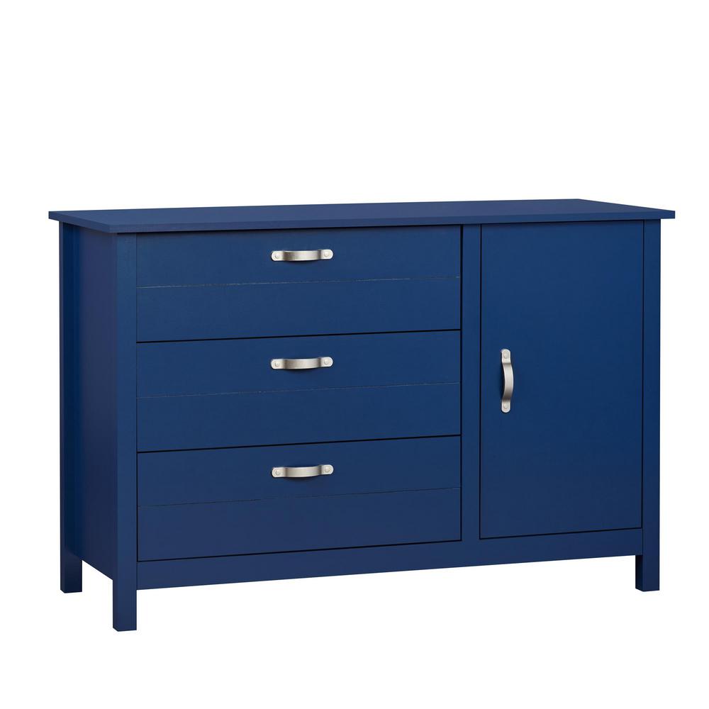 Ameriwood Morgan 3 Drawer And 1 Door Blue Dresser Hd20796 The Home Ameriwood Morgan 3 Drawer And 1 Door Blue Dresser