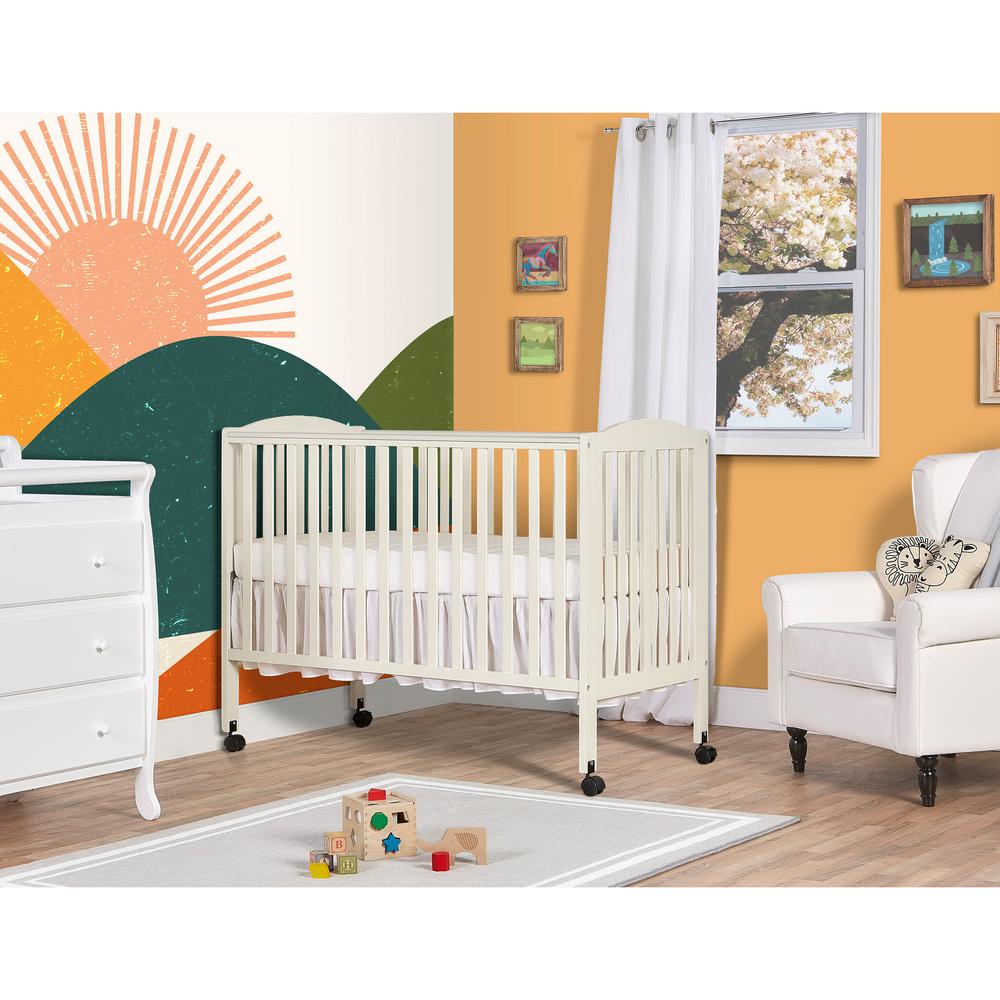 Dream On Me Folding French White Full Size Crib 673 Fw The Home