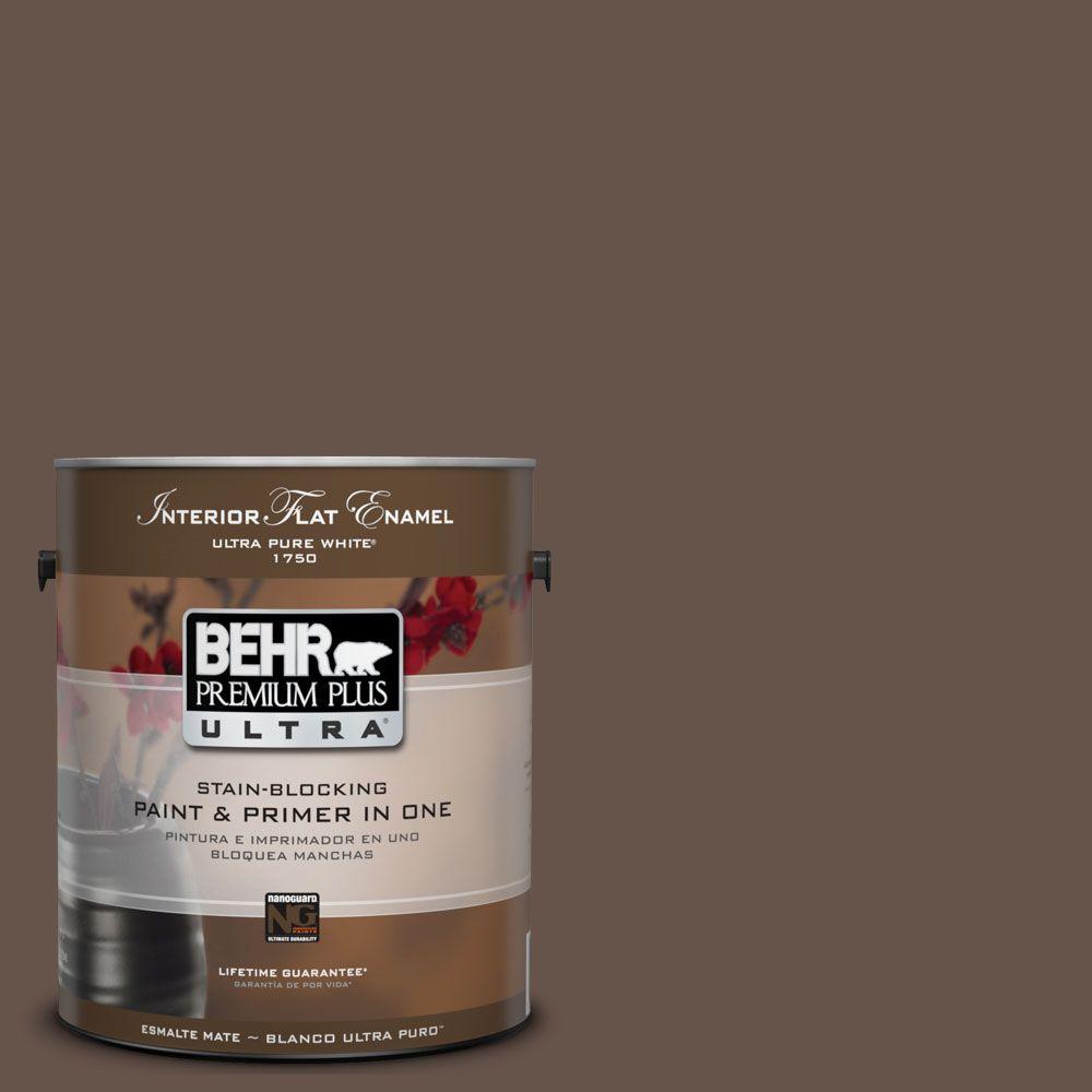 BEHR Premium Plus Ultra 1Gal. UL1403 Chocolate Swirl Interior Flat
