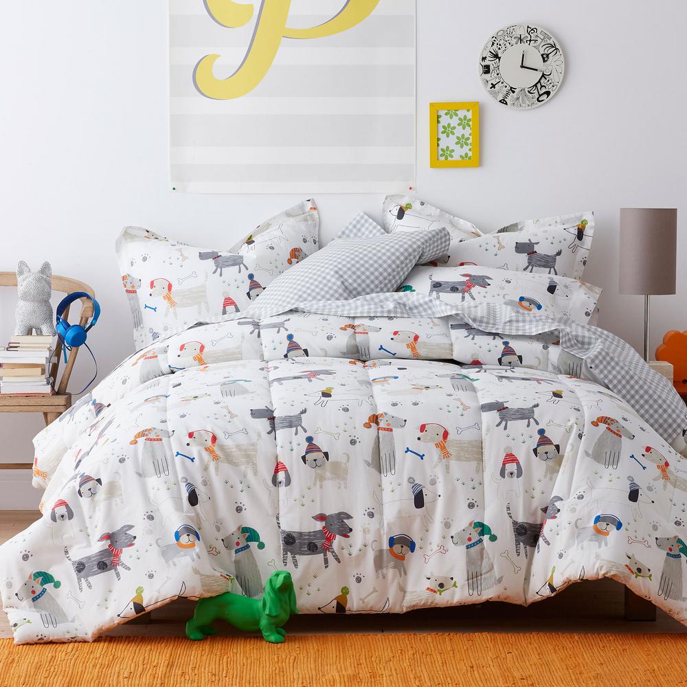 Playful Pups Cotton Percale Full Queen Comforter