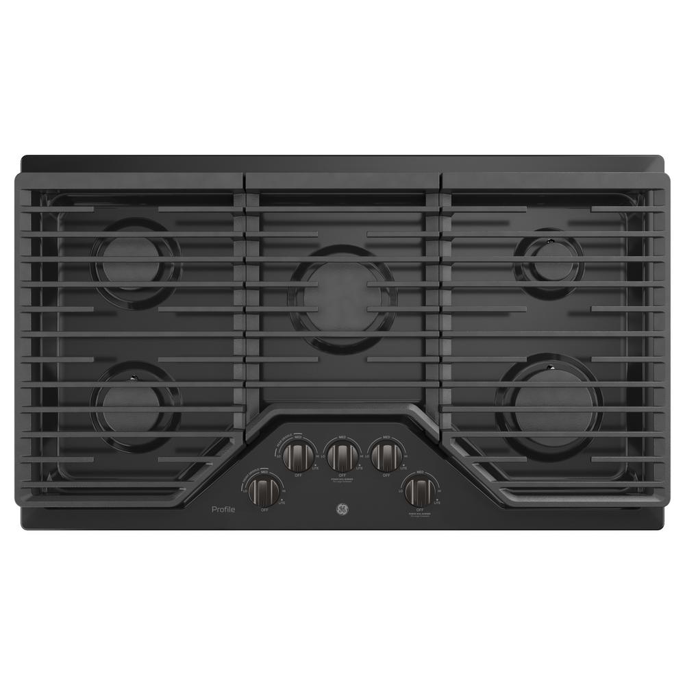 Ge Profile 36 In Gas Cooktop Black Stainless Steel With 5 Ge Profile 36 In Gas Cooktop Black
