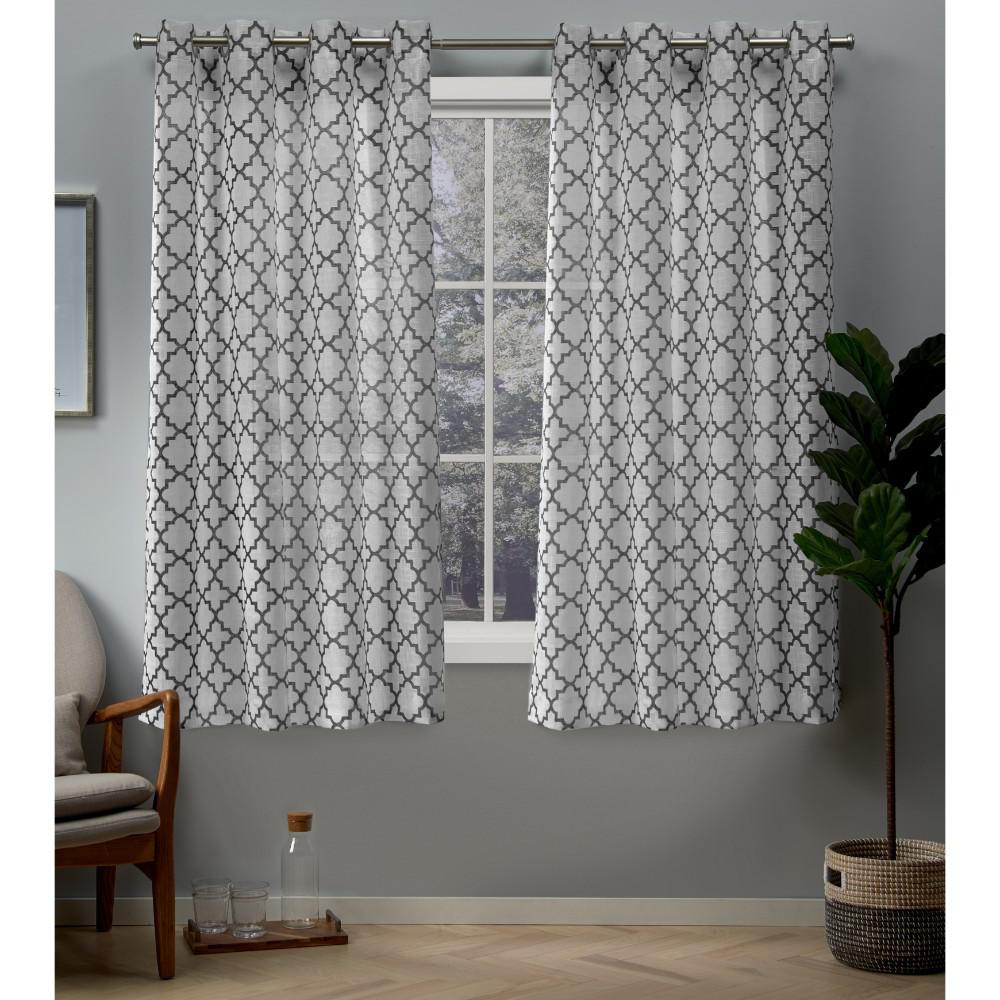 Exclusive Home Curtains Helena 54 In W X 63 In L Sheer Grommet Top Curtain Panel In Charcoal 2 Panels