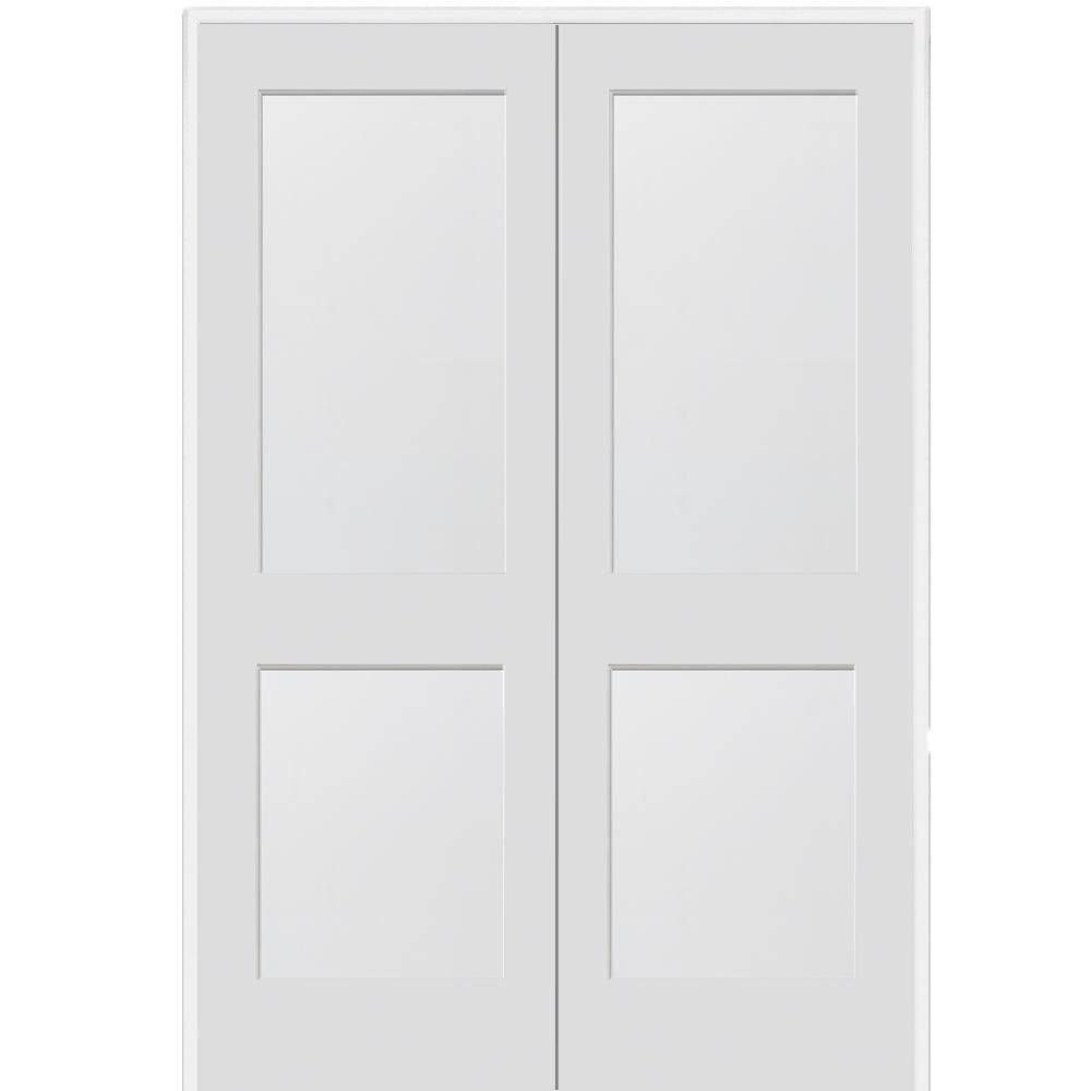 60 In X 80 In 2 Panel Flat Square Sticking Primed Composite Both Active Solid Core Mdf Double Prehung Interior Door