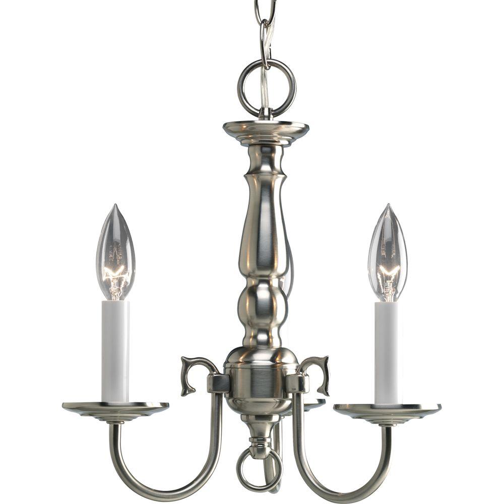 Progress Lighting Americana Collection 3 Light Brushed Nickel Progress Lighting Americana Collection 3 Light Brushed Nickel Chandelier